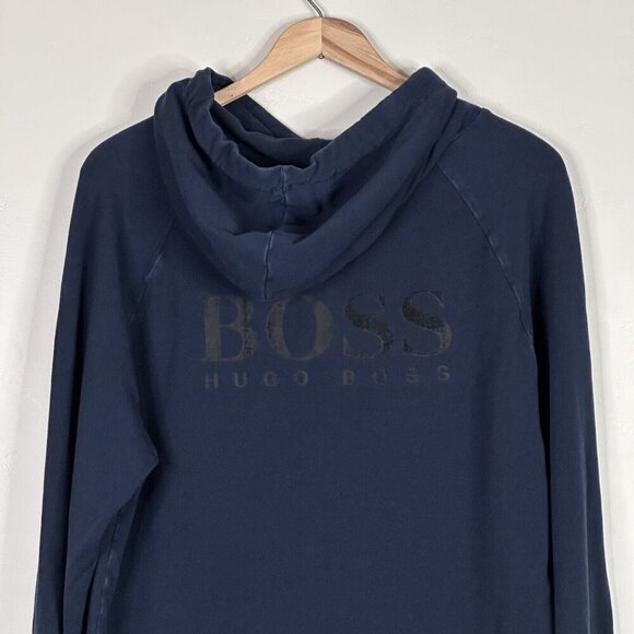 BOSS Hugo Boss Track Suit Mens M Hoodie Pants Navy Blue Logo Activewear - Picture 6 of 16